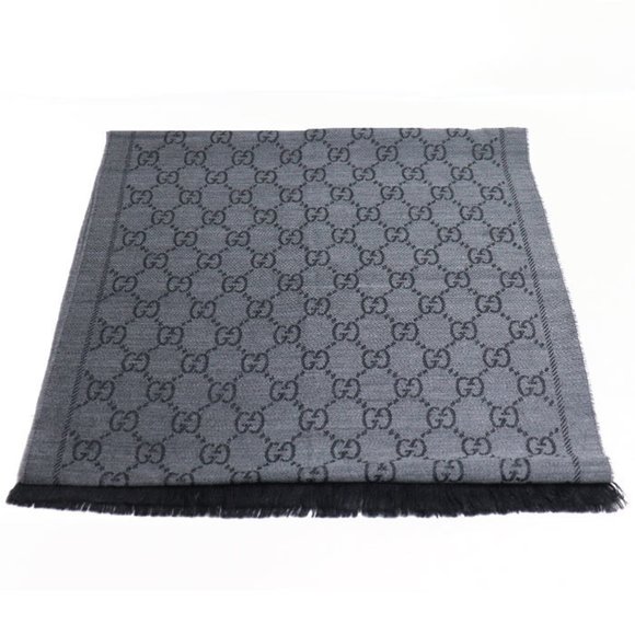 GUCCI Gucci GG Pattern Winter Scarf Muffler Stole Gray 133483 Unisex - Picture 2 of 7